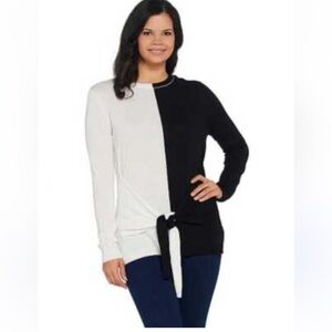 Colorblock Black and White Women's Sweater